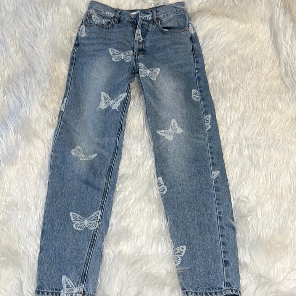 pacsun high rise butterfly mom jeans !!